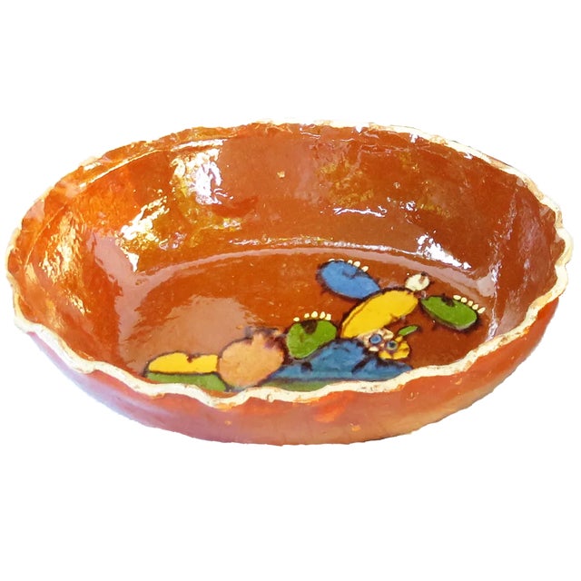 Midcentury Mexican Folk Art Redware Serving Bowls, Set of 3 For Sale - Image 4 of 6