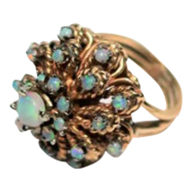Opal and Gold Cocktail Ring, Circa 1960s For Sale
