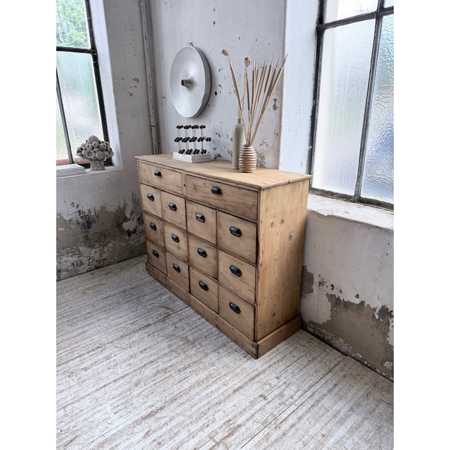 Wood Pine Workshop Cabinet with Drawers, 1950s For Sale - Image 7 of 18