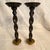English Barley Twists Wood & Brass Holder Candle Sticks-Set of 2 For Sale In Sacramento - Image 6 of 11