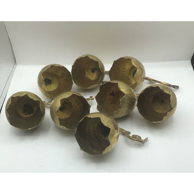 Vintage MCM Brass 9 Lotus Flower Candelabra For Sale In Phoenix - Image 6 of 10