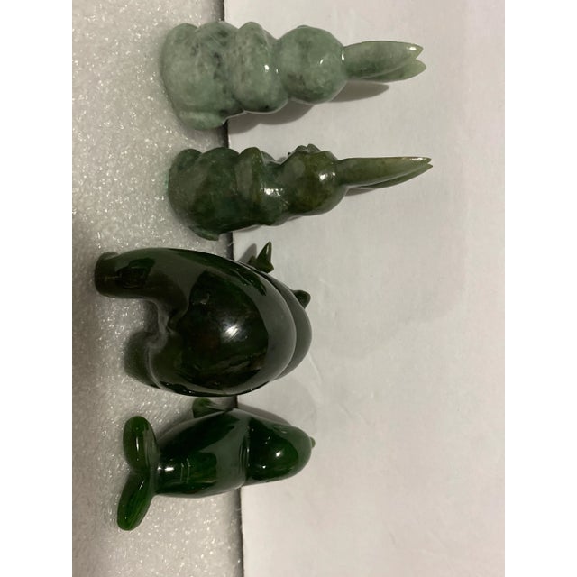 Vintage Carved Jade Animal Figurines - Set of 4 For Sale In Los Angeles - Image 6 of 10