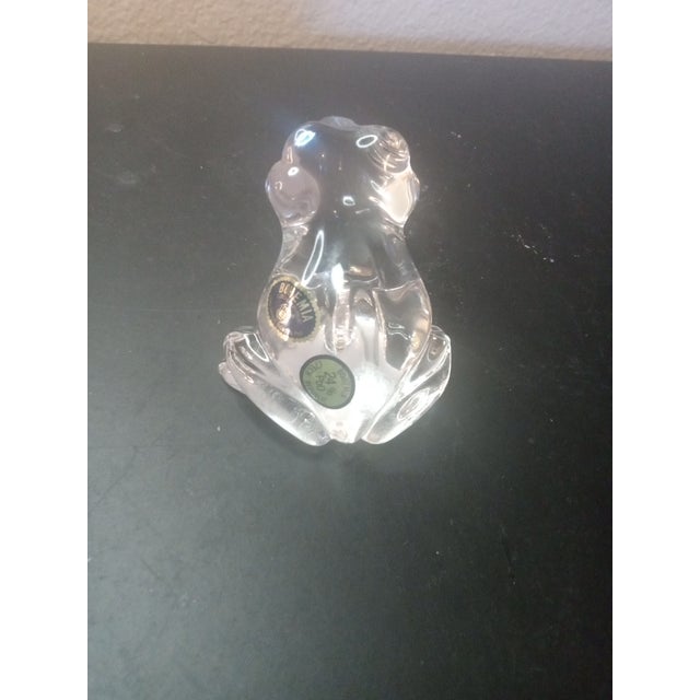 2000 - 2009 Bohemia Czech Clear Glass Frog Figurine For Sale - Image 5 of 5