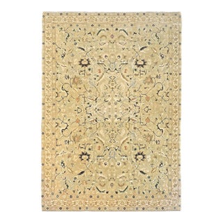 21st Century Turkish Agra Wool 9x12 Light Olive and Khaki Handmade Area Rug #1141219 For Sale