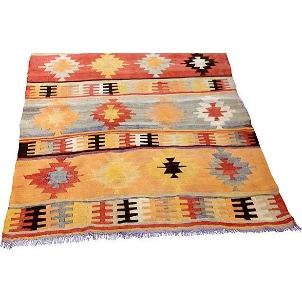 Traditional Mid-20th Century Turkish Kilim Rug - 3'6" X 8'1" For Sale - Image 3 of 6