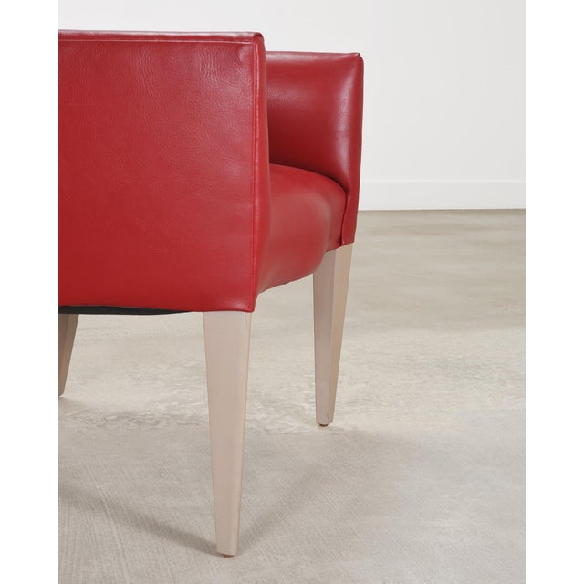 Pair of Italian Art Deco Style Red Leather Lounge Armchairs For Sale - Image 14 of 18