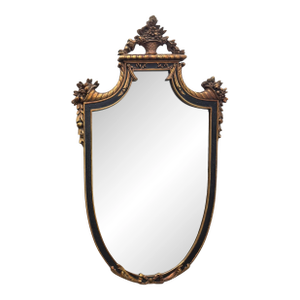 Vintage Traditional Federal Style Gilt Wood Shield Wall Mirror