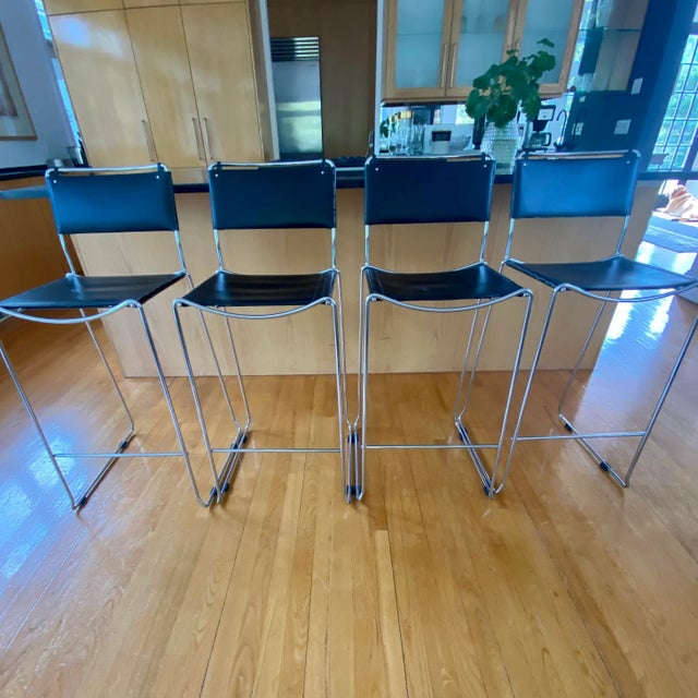 Metal Italian Design Modern Counter Stools From Design Within Reach Set of Four For Sale - Image 7 of 15