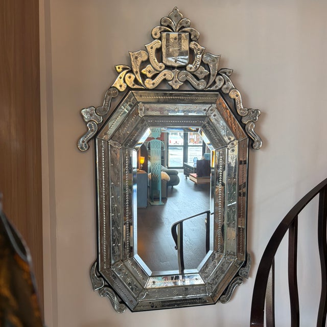Silver 19th Century Venetian Mirrors a Pair. For Sale - Image 8 of 8