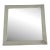 Vintage Primitive Distressed Square Wall Mirror in White Painted Wooden Frame For Sale