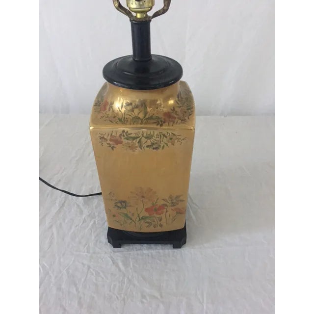 Vintage Gold Floral Table Lamp For Sale - Image 11 of 11