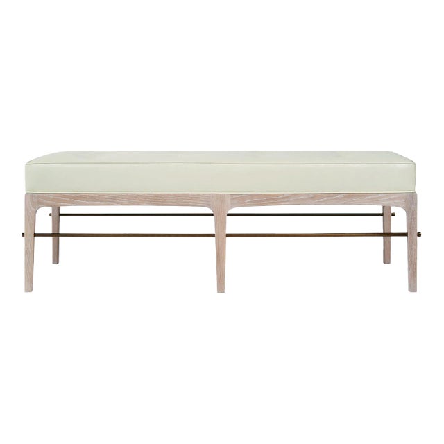 Carlos Solano-Granda Linear Bench in Limed Oak and Bronze Series 60 For Sale