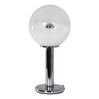 Chrome and Murano Glass Globe Table Lamp from Targetti Sankey, 1960s For Sale
