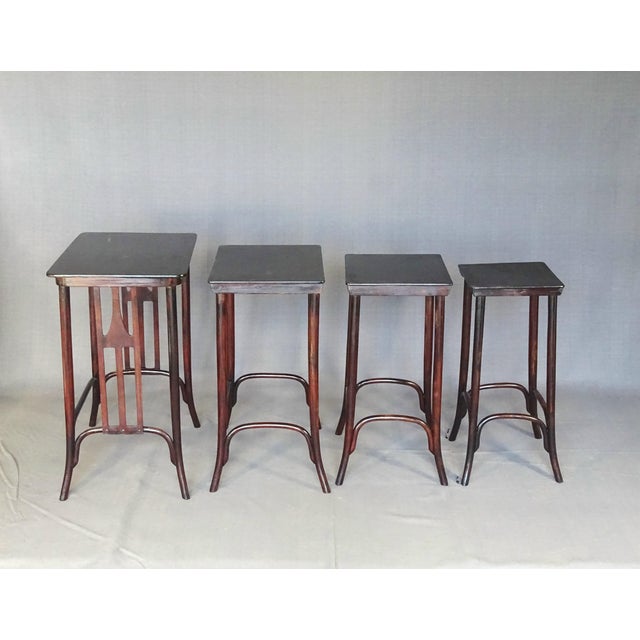 1900 - 1909 Nesting Tables by Siegel for Kohn, 1905, Set of 4 For Sale - Image 5 of 16