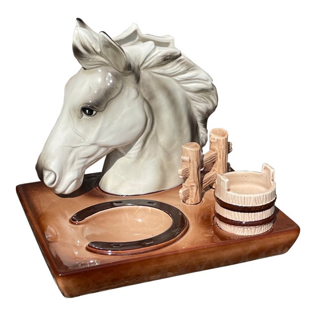 Shields Fifth Ave Ceramic Horse Head Desk Caddy For Sale