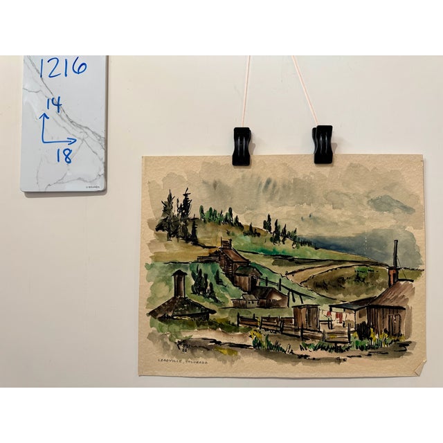 Paper Henry Emil Salloch Original Watercolor on Paper Leadville, Colorado. 1956. For Sale - Image 7 of 7