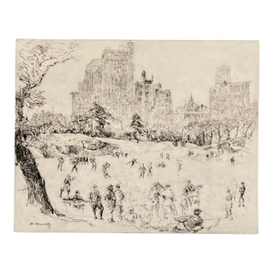 1920s William Meyerowitz Central Park Winter Etching