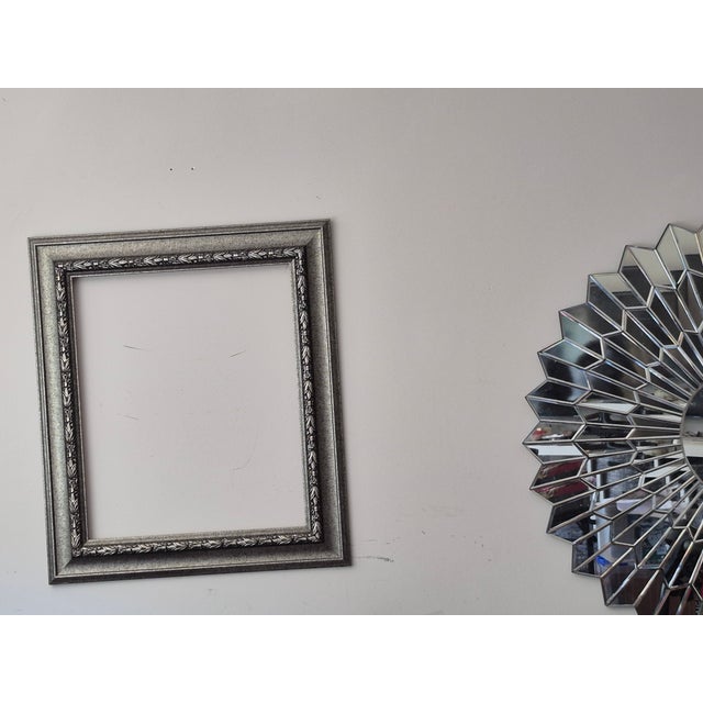 Silver Contemporary Silver Embossed Frame 27"x30" For Sale - Image 8 of 12
