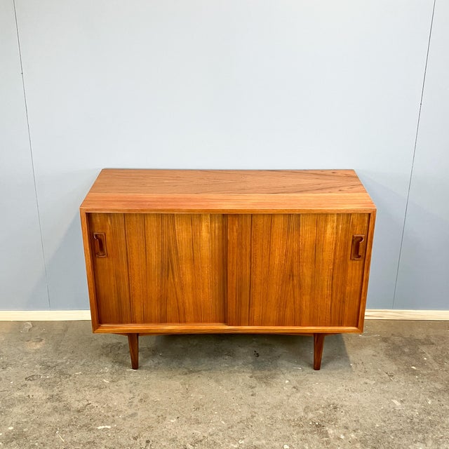 Sideboard with Sliding Doors in Teak, 1960s For Sale - Image 12 of 12