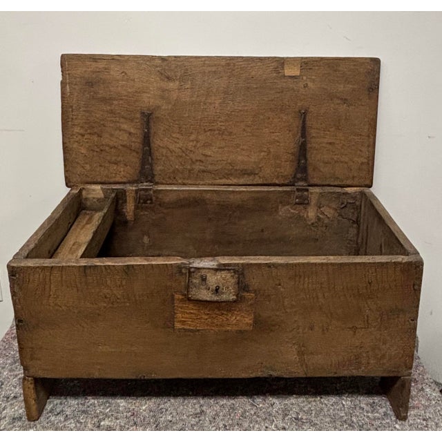 Brown 17th Century English Oak Six Plank Chest For Sale - Image 8 of 12
