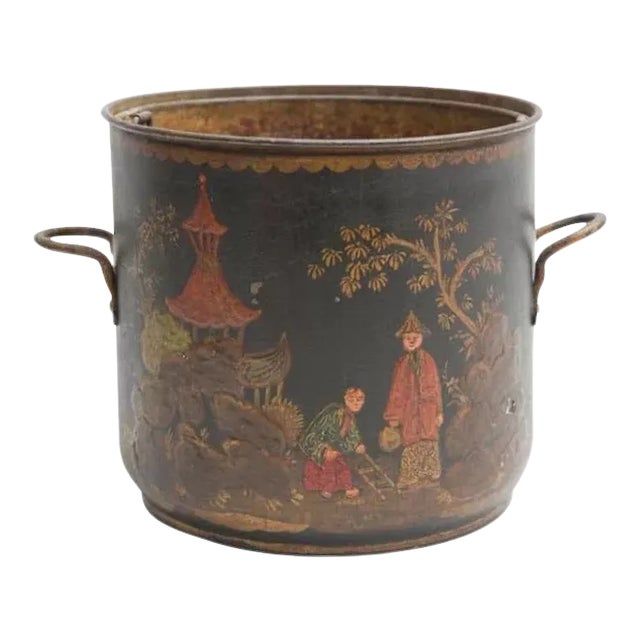 French Louis XV Tole Peinte Cache Pot Plant For Sale