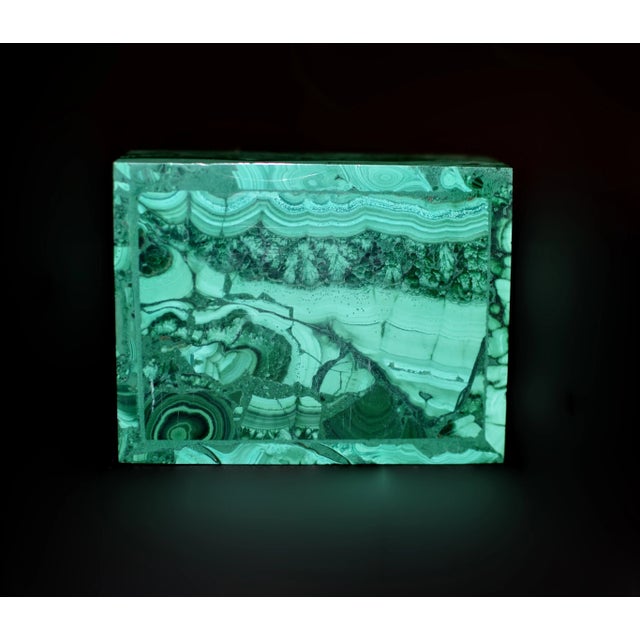 Green Natural Malachite Box Waves Italian Hand Crafted For Sale - Image 8 of 10