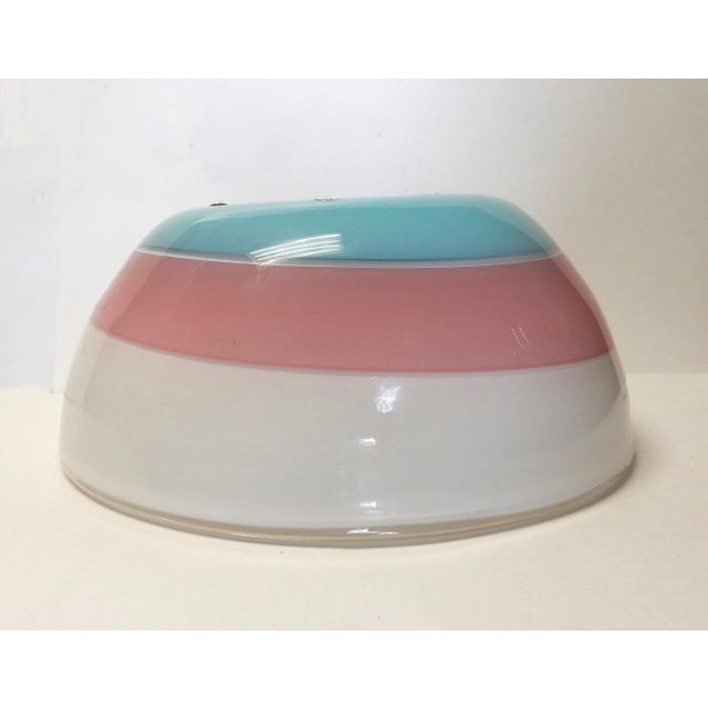1960s Oggetti Handblown Murano Glass Bowl Pink Blue For Sale - Image 5 of 8