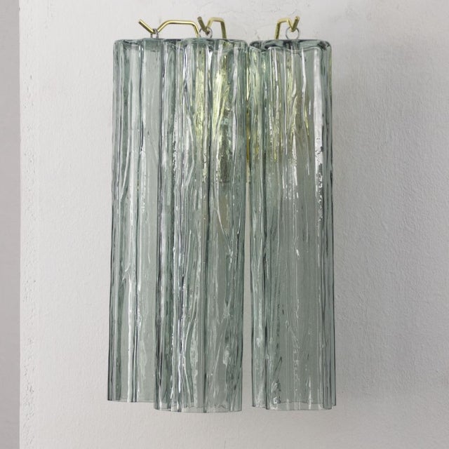 Metal Italian Green Murano Glass Wall Lights, 1990s, Set of 2 For Sale - Image 7 of 10
