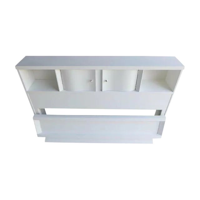 Midcentury Painted in White Double/Full Size Bed Framed For Sale