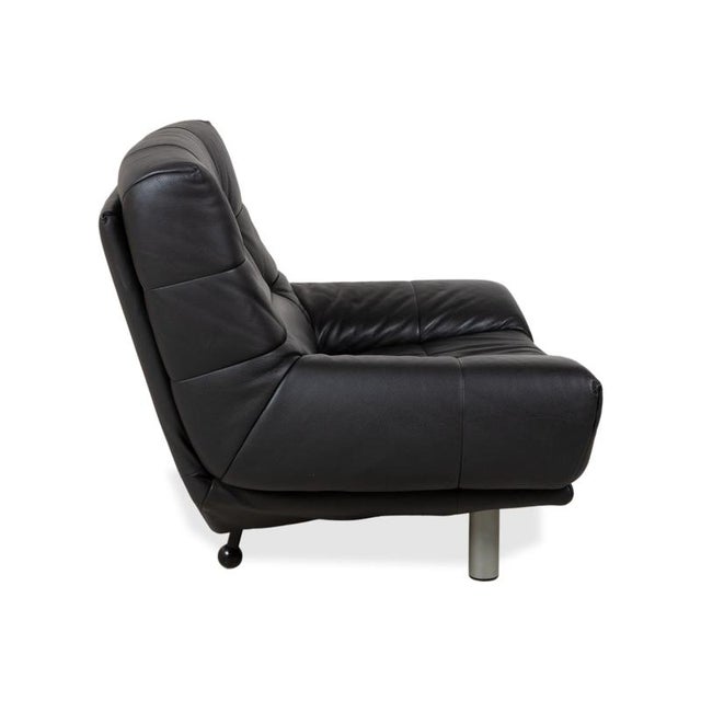 Set of BMP 418 Lounge Chair and Ottoman in Black Leather from Rolf Benz, Set of 2 For Sale - Image 17 of 18