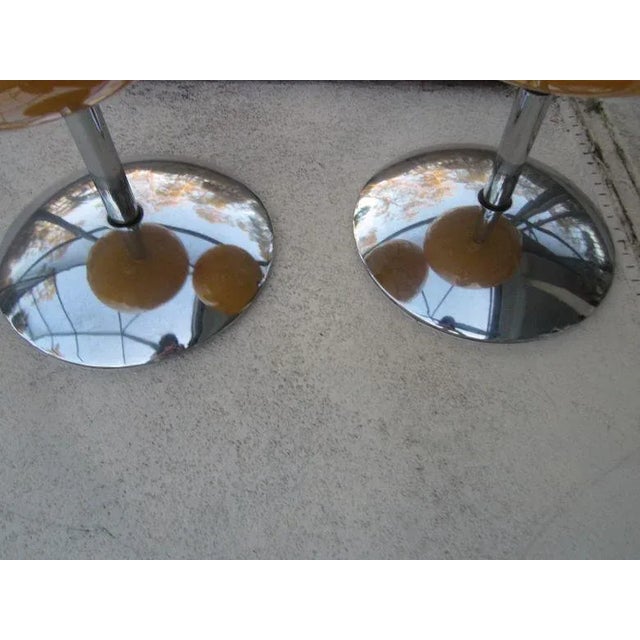 Mid-Century Modern 1970s Vintage Space Age Half Egg Chairs with Chrome Pedestal Bases From 1970s For Sale - Image 3 of 12