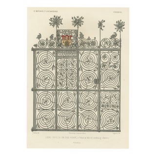 Wrought Iron Grille of 1576, 1851, Paper For Sale
