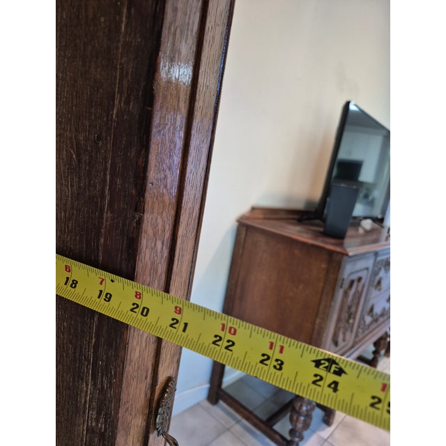 Antique Oak Corner Curio Cabinet For Sale - Image 10 of 13