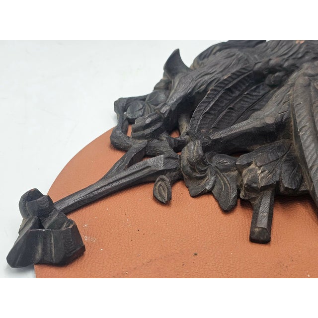 Carved Hunting Bas-Relief of a Fox and a Pheasant, 1920s For Sale - Image 9 of 13