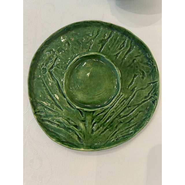 1960’s Pat Young Handmade Original Leafy Green Place Setting- 5 Pieces For Sale - Image 10 of 12