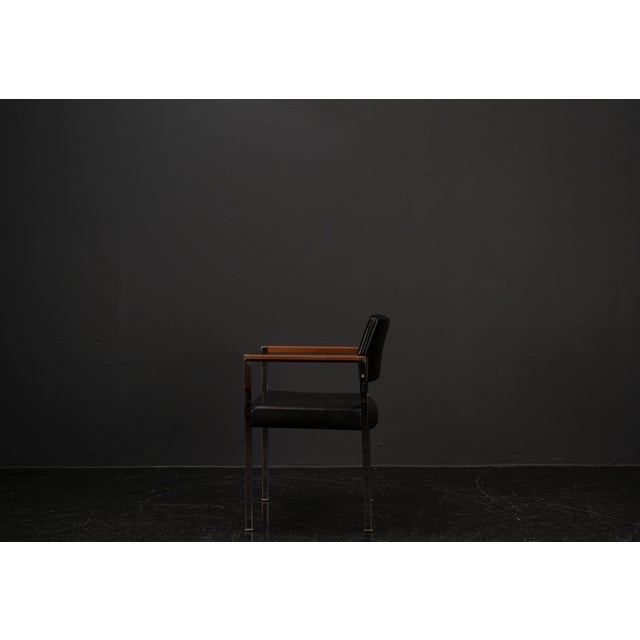 Mid-Century Black Armchair, 1960s For Sale - Image 9 of 18