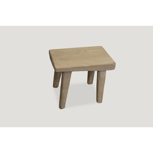 Contemporary Andrianna Shamaris St. Barts Teak Wood Side Table or Stool For Sale - Image 3 of 5
