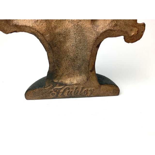 Metal Antique Hubley Flower Basket Doorstop in Great Paint For Sale - Image 7 of 8