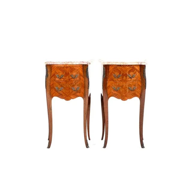 Louis XV Marquetry Bedside Cabinets, Set of 2 For Sale - Image 16 of 16