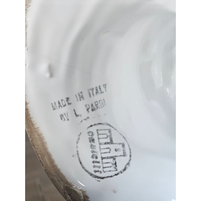 White Vintage Castelli by L. Pardi Hand Painted Candlestick Holders- a Pair For Sale - Image 8 of 9