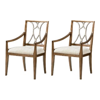 Open Lattice Dining Armchairs- Set of 2 For Sale