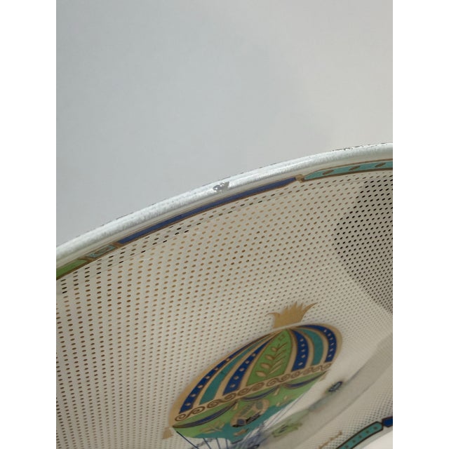 Vintage Georges Briard Lucite Serving Tray Hot Air Balloon MCM Gold Wood Handles Signed For Sale - Image 9 of 10