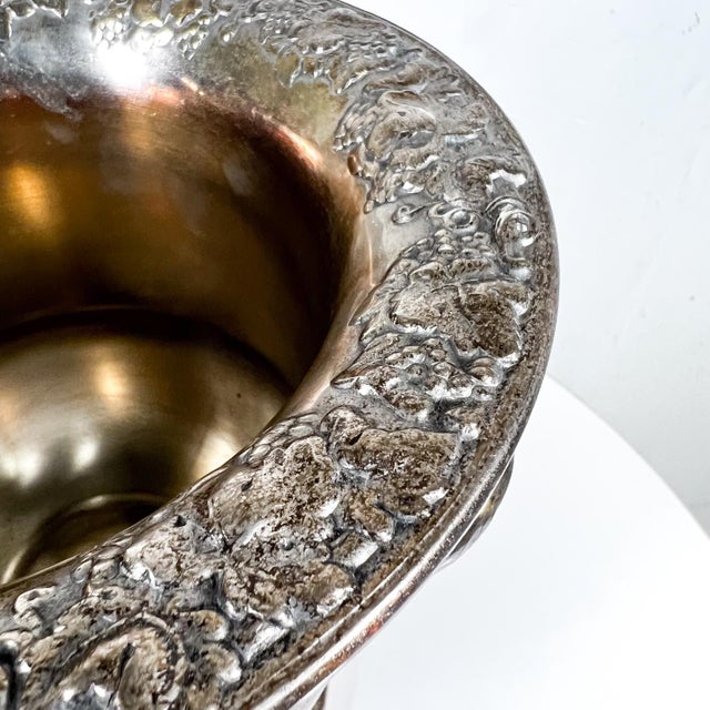 1960s 1960s Vintage Champagne Wine Bucket Repoussé Grape Silverplate For Sale - Image 5 of 12