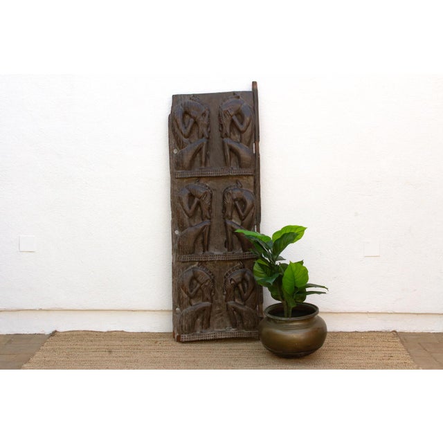 Rare Double Sided Carved Cosmic African Door For Sale - Image 10 of 10