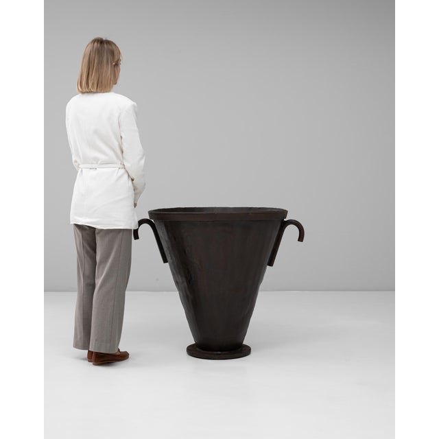 Mid 20th Century French Wrought Iron Flared Urn Firepit For Sale - Image 10 of 18