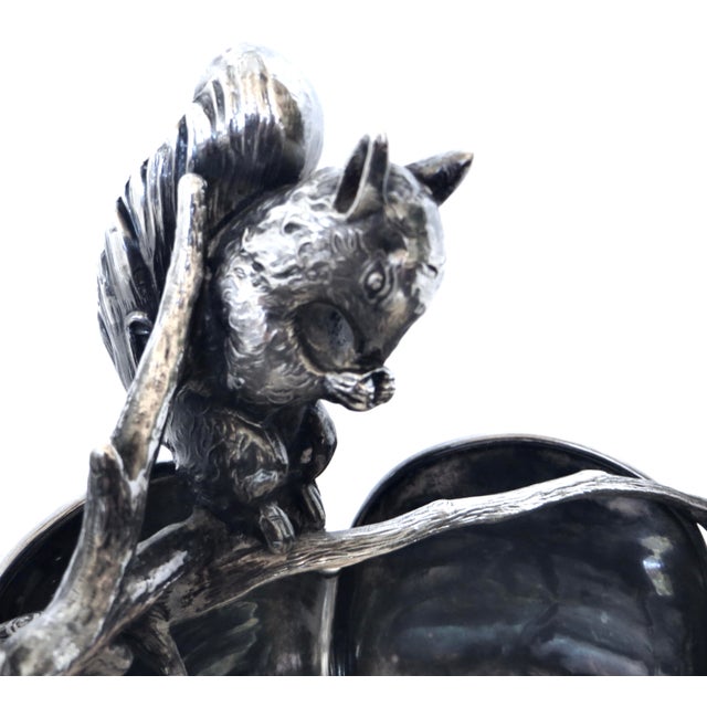 Metal Late 19thC Silver Plated Victorian Squirrel Figural Nut Bowl American Circa 1885 For Sale - Image 7 of 8