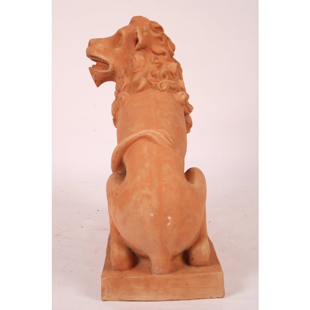 Large Continental Terra Cotta Lion For Sale In Los Angeles - Image 6 of 12