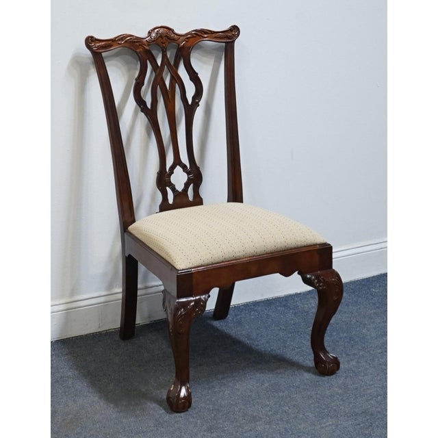 Century Furniture Century Furniture Solid Mahogany Traditional Chippendale Style Ball & Claw Dining Side Chair 400-581 For Sale - Image 4 of 10