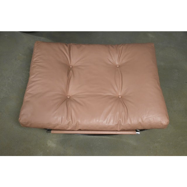 Pink 1970s Italian Chrome Pink Sling Lounge Chair and Ottoman by Stendig For Sale - Image 8 of 11