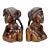 Vintage Balinese Tribal Figural Carved Mahogany Bust Sculptures - a Pair For Sale